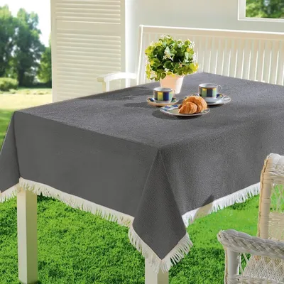 Immagine prodotto di EMHELLE tovaglia da giardino balcone terrazza 130 x 160 cm, grigio scuro