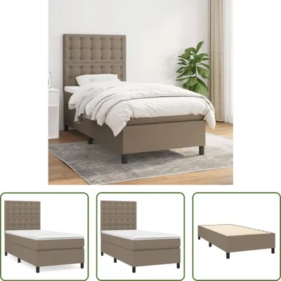 Produktbild von The Living Store Boxspringbett mit Matratze Taupe 100x200 cm Stoff