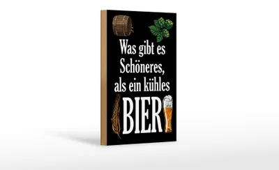 Produktbild von Holzschild Spruch 12x18cm was schöneres als kühles Bier