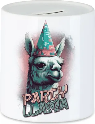 Produktbild von Party Llama Spardose Geschenkidee Lustig Lama Witzig Happy Birthday