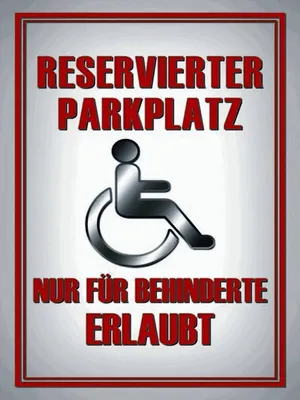 Produktbild von vianmo Holzschild 40x30 cm Parken Parkplatz nur für Behinderte