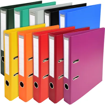 Image de Exacompta 10x Classeur à levier PVC A4 dos de 50mm. Couleurs assorties 53054E