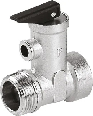 Image de Soupape de sécurité 1/2" - DN 15 - Laiton nickelé - Haute résistance à la pression - Pour chauffe-eau