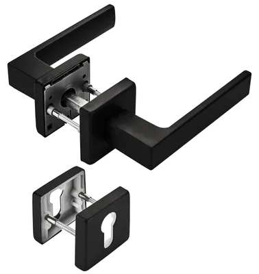 Produktbild von SOTECH Türdrückergarnitur CUBE D/D – Profilzylinder (PZ) schwarz
