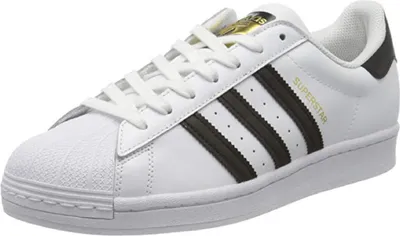 A single Adidas Superstar sneaker is shown from a slight side angle against a white background.