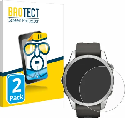 Produktbild von 2x Für Garmin Fenix 7S Pro Solar (42 mm) Schutzfolie BROTECT Displayschutz Display Schutz Folie Klar Transparent
