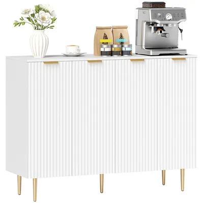 Produktbild von ZMH Wohnzimmerbuffet Aufbewahrungsmöbel Küchenschrank mit 2-türigen Schränken und verstellbarem Einlegeboden 120 x 40 x 90 cm weiß