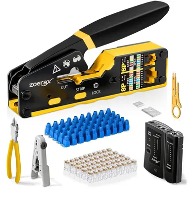 Productafbeelding van 8-in-1 RJ45 krimpgereedschapsset met kabeltester