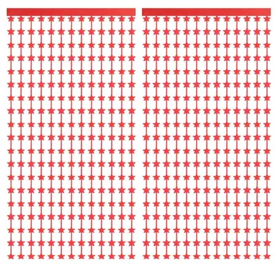 Produktbild von Folienfransen Vorhänge Hellrot 2er Set 1x2m Glitzer Stern Deko für Partys