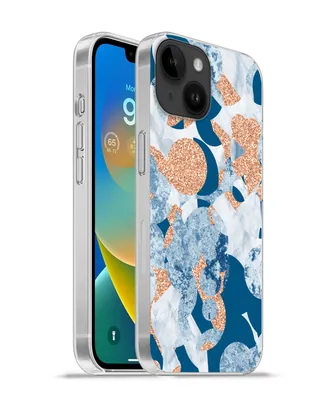 Produktbild von MuchoWow® Handyhülle Schutzhülle Hülle für Apple iPhone 14 - Softcase Marmor - Geometrische Formen - Glitter Silikon Softcase Handy Hülle - Mobiltelefonhülle