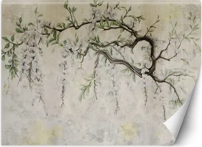Produktbild von Vlies fototapete Hängende Blumen Minimalismus 200x140 cm Feeby Grau inkl. Kleber einfache Montage