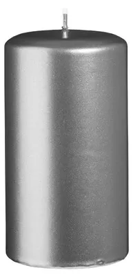 Produktbild von Stumpenkerzen Metallic Matt Grau 130 x Ø 70 mm, 6 Stück