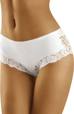 Produktbild von Wolbar Dame Slip Unterhose Spitze Unterwäsche WB432, weiß, M