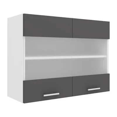 Produktbild von VCM Küchenschrank hängend | Maße ca. H. 60 x B. 80 x T. 31 cm | Hängeschrank mit zwei Fächern | Küchenschrank mit Glas | Küchenmöbel – Esilo