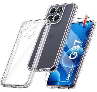 Produktbild von Farblose Schutzhülle für Motorola Moto G37 – Verstärkte Clear Case 2 mm + 9H-Glas