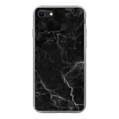Produktbild von MuchoWow® Handyhülle Schutzhülle Hülle für iPhone 8 Marmor - Schwarz - Weiß - Textur - Marmoroptik Silikon Softcase Handy Hülle - Schutzhaube