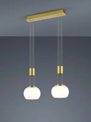 Produktbild von lightling Harrison LED Pendelleuchte 8W, 2-flammig, Breite: 52 cm, höhenverstellbar, Switch Dimmer, Messing matt