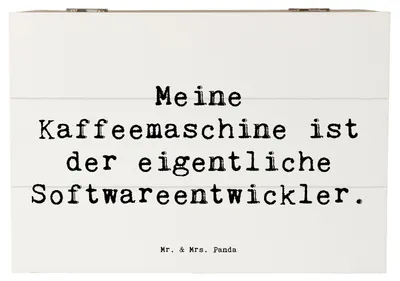 Produktbild von Mr. & Mrs. Panda truhe holz Spruch Softwareentwickler Held 22 x 15 cm - Weiß - Geschenk, schatztruhe, Schatzkiste, Programmieren, Softwareentwicklung, Box, Berufsliebe