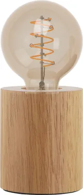 Produktbild von EGLO Tischlampe Turialdo, Tischleuchte Industrial, Vintage, Nachttischlampe aus Holz und Stahl, Wohnzimmerlampe, Lampe mit Schalter, E27