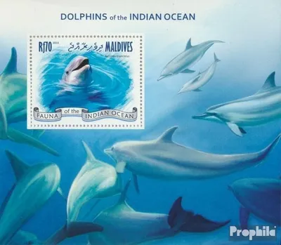 Produktbild von Briefmarken Malediven 2013 Mi Block 643 (kompl. Ausg.) postfrisch Delfine