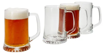Zdjęcie produktu dla 4x Artisan kufel do piwa 250 ml z podstawą w kształcie gwiazdy i uchwytem Kufel do piwa przezroczysty 0,25 l wykonany ze szkła