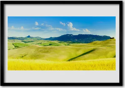 Produktbild von Bild 100x70 MDF-Rahmen Wandkunst Bergdorf Landschaft