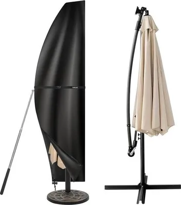 Immagine prodotto di Copertura per ombrellone 3m, ombrellone a sbalzo con palo, tessuto Oxford 420D, copertura per ombrellone, copertura per ombrellone, impermeabile, resistente ai raggi UV, antivento, copertura per ombrellone (265 x 40/70/50 cm)