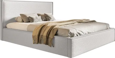Produktbild von Doppelbett mit Bettkasten 180x200 Kyoto - Lattenrost, Kopfteil, Bouclé stoff, Creme