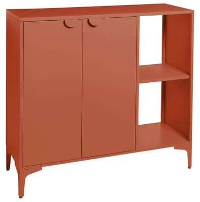 Produktbild von BELIANI Sideboard Goldbraun aus Stahl mit 2 Türen 2 Regalfächer Industrial Style Schrank für Homeoffice