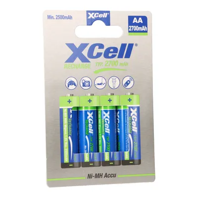 Obrázek produktu pro XCell 118740, Dobíjecí baterie, AA, Nikl-metal hydridová (NiMH), 1,2 V, 4 kusů, 2700 mAh