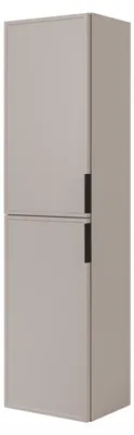 Zdjęcie produktu dla Szafka Wisząca Stojąca Słupek Łazienkowy 136 Cm Kaszmir Mat 3 Półki 2 Drzwi