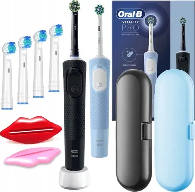 Produktbild von Oral-B | Elektrische Zahnbürsten - Vitality Pro D103 - Schwarz und Blau - 3 Reinigungsmodi - mit Etui
