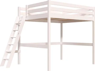 Produktbild von Hochbett aus holz Sylvia 160x200 schräger Leiter - Weiß