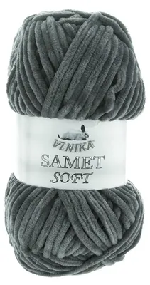 100g Strickgarn Samet Soft Chenille-Strickgarn Samtwolle Strickwolle blaugrau