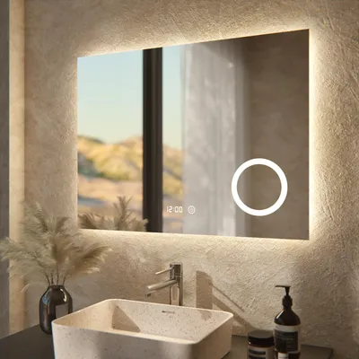 Produktbild von Mirlux LED Badspiegel 80 x 60 cm rahmenlos dimmbar Antibeschlag