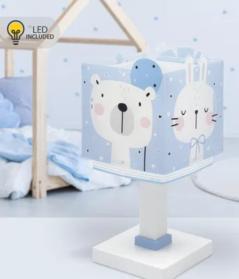 Zdjęcie produktu dla Lampka nocna LED Baby Jungle - Zwierzęta Leśne dla dzieci niebieska
