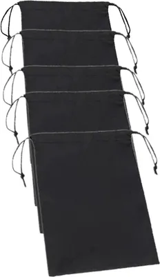 Produktbild von INF Aufbewahrungsbeutel mit Kordelzug 5er-Pack 15 × 20 cm Schwarz