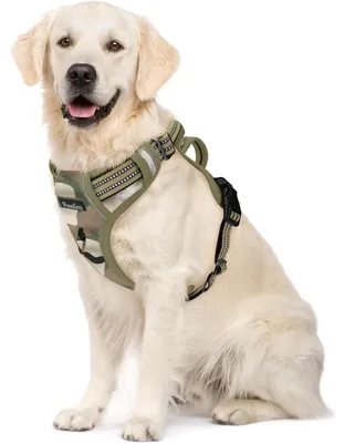 Produktbild von Hundegeschirr Anti Zug Welpengeschirr mit Griff & Reflektoren, Größe S, Kampfuniformgrün