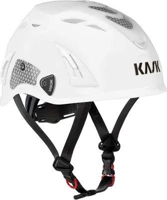 Zdjęcie produktu dla Kask ochronny, kask przemysłowy do wspinaczki, model Plasma HI VIZ - kask ochronny, regulowane mocowanie, elementy odblaskowe, zgodność z normą EN 397, kolor: biały