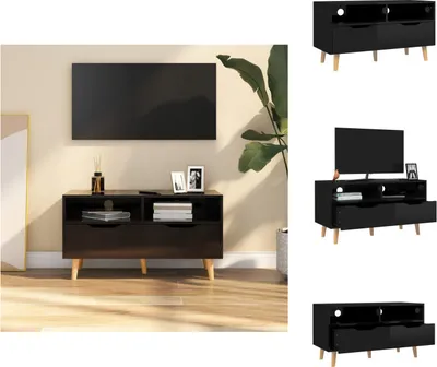 Produktbild von vidaXL TV-Schrank Hochglanz-Schwarz 90x40x48,5 cm Holzwerkstoff -  TV-Möbel