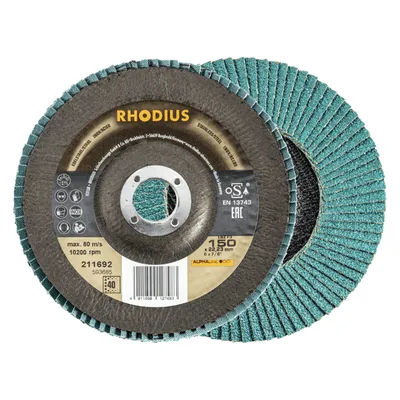 Immagine prodotto di 10 x RHODIUS Disco abrasivo a ventaglio Disco a ventaglio LSZ F3 Ø 150 mm Grana 40