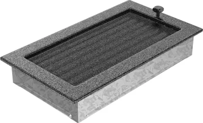 Zdjęcie produktu dla Kratka wentylacyjna kominkowa 17x30 czarno-srebrna z żaluzją
