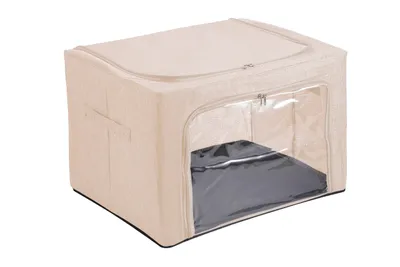 Produktbild von Große Aufbewahrungstasche 100L Beige Organizer für Kleidung Bettwäsche Decken 60x42x40 cm