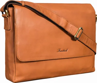 Produktbild von Benthill Messenger Herren Damen Leder | Laptoptasche aus echtem Leder | Schultertasche aus hochwertigem Rindsleder | Vintage Tasche