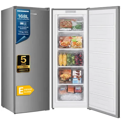 Productafbeelding van Heinner HFF-HM168XE++ Vrieskast 168 L, LED-display, Supervriezen, Omkeerbare Deur, RVS