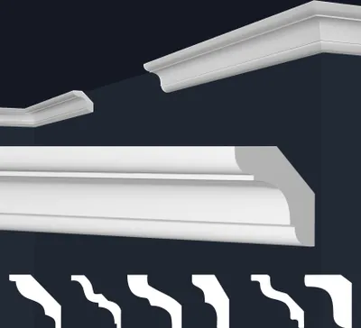 Produktbild von MARBET DESIGN Stuckleisten XPS Styropor weiß - Deckenleisten Deckenstuck Leisten E-Leisten - (2 Meter / 1 Leiste E-24)