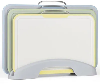 Zdjęcie produktu dla Zestaw trzech desek do krojenia Ibenzoa® wykonanych z tworzywa PP – wytrzymałe i higieniczne, można myć w zmywarce, wymiary 33,2 x 22 cm, grubość 8 mm