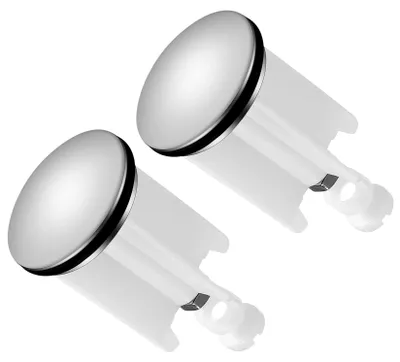 Productafbeelding van Wasbakstop – verchroomd – wit – 2 stuks
