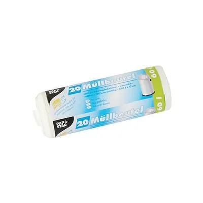 Produktbild von Müllbeutel, LDPE 60 l 72 cm x 60 cm weiss 17 my