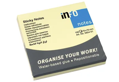 Produktbild von Info Notes 75x75mm 100 BL gelb